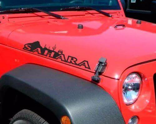 Sahara Motorhauben Vinyl Aufkleber für Jeep Wrangler Rubicon Sahara JK CJ TJ YJ