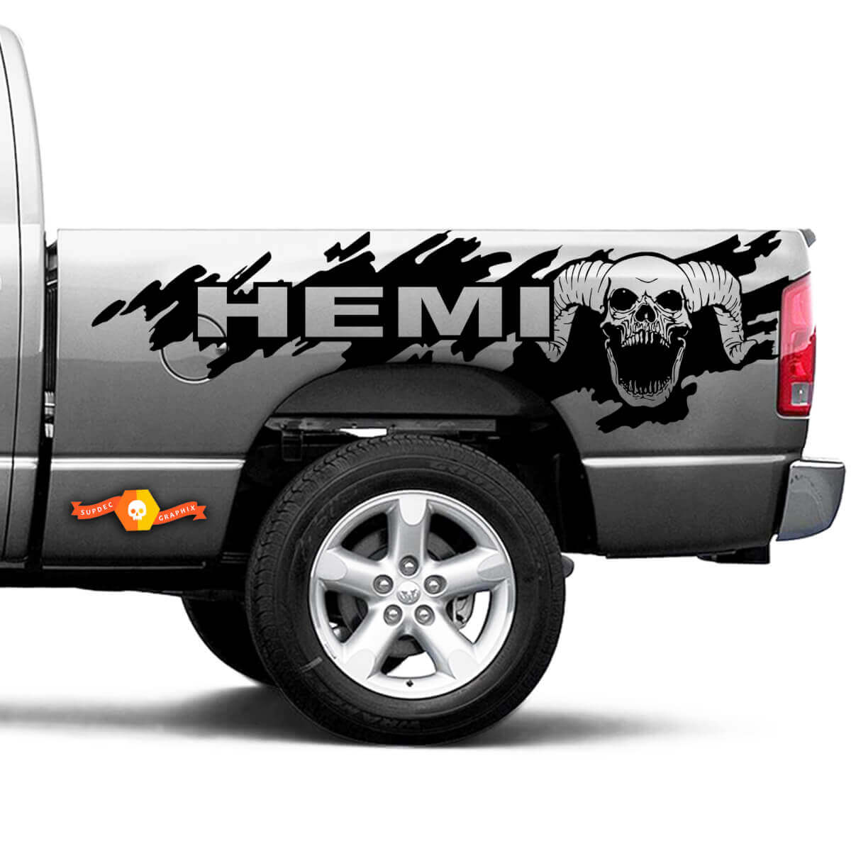 Skull Splash Grunge Logo Vinyl Aufkleber Decal Grafik 2 für Dodge Ram