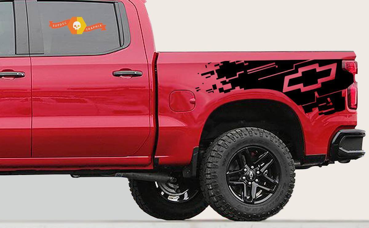 Chevrolet Logo Aufkleberset für Bettseiten aus Vinyl für Chevrolet Silverado 2019