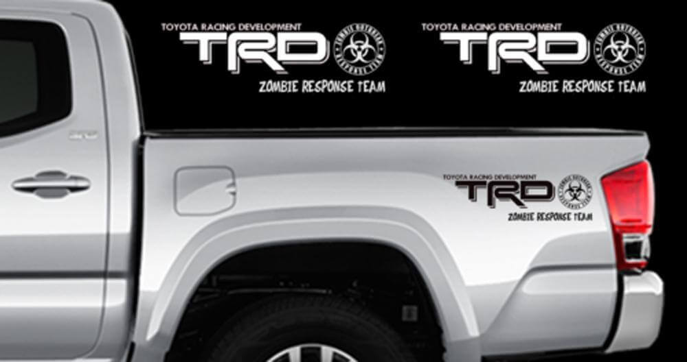 TRD Zombie Response Team Aufkleberset für die rechte Fahrzeugseite für Toyota Tacoma Tundra