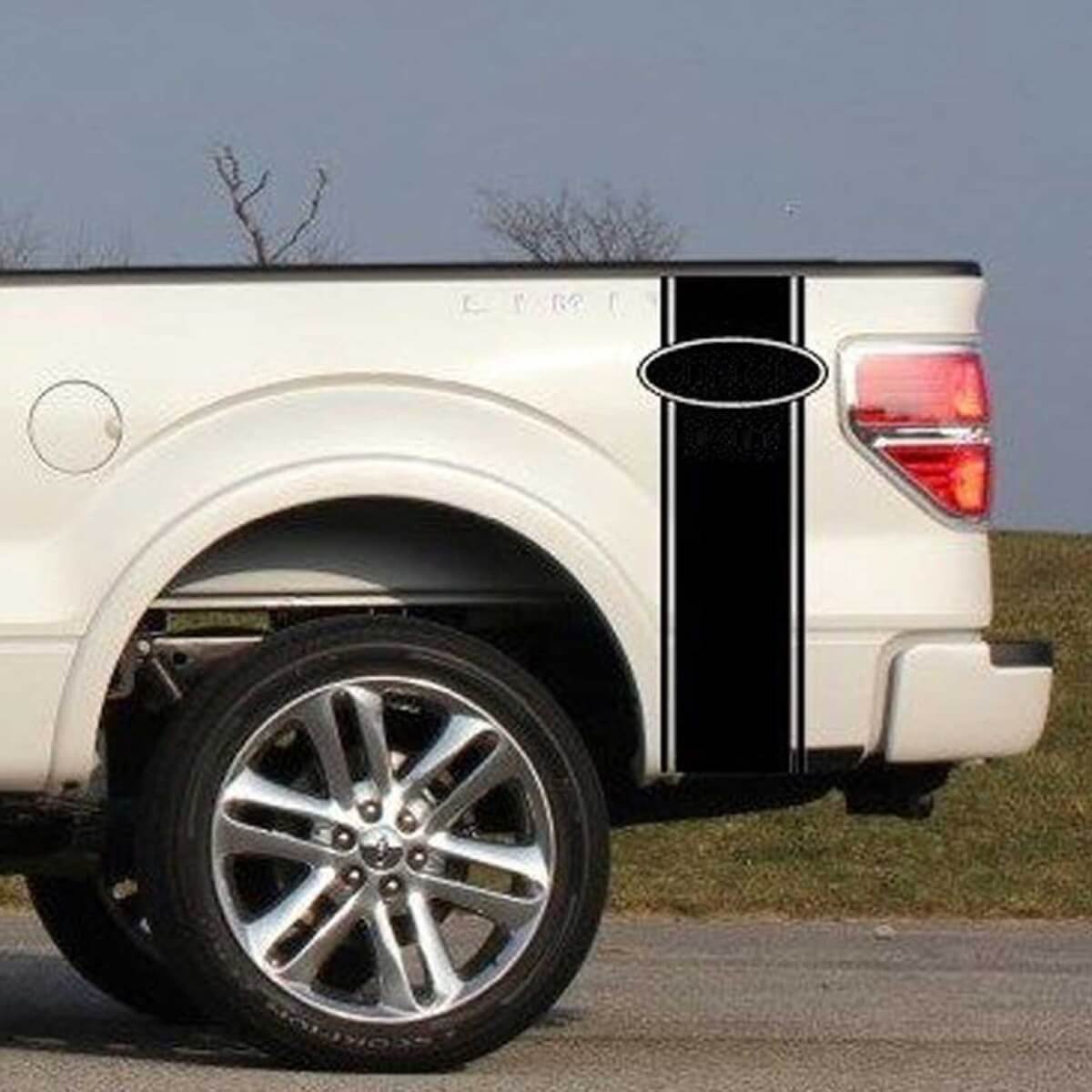 Gerader Streifen Heckseiten Vinyl-Aufklebersatz für Muscle Car F-350 Super Duty