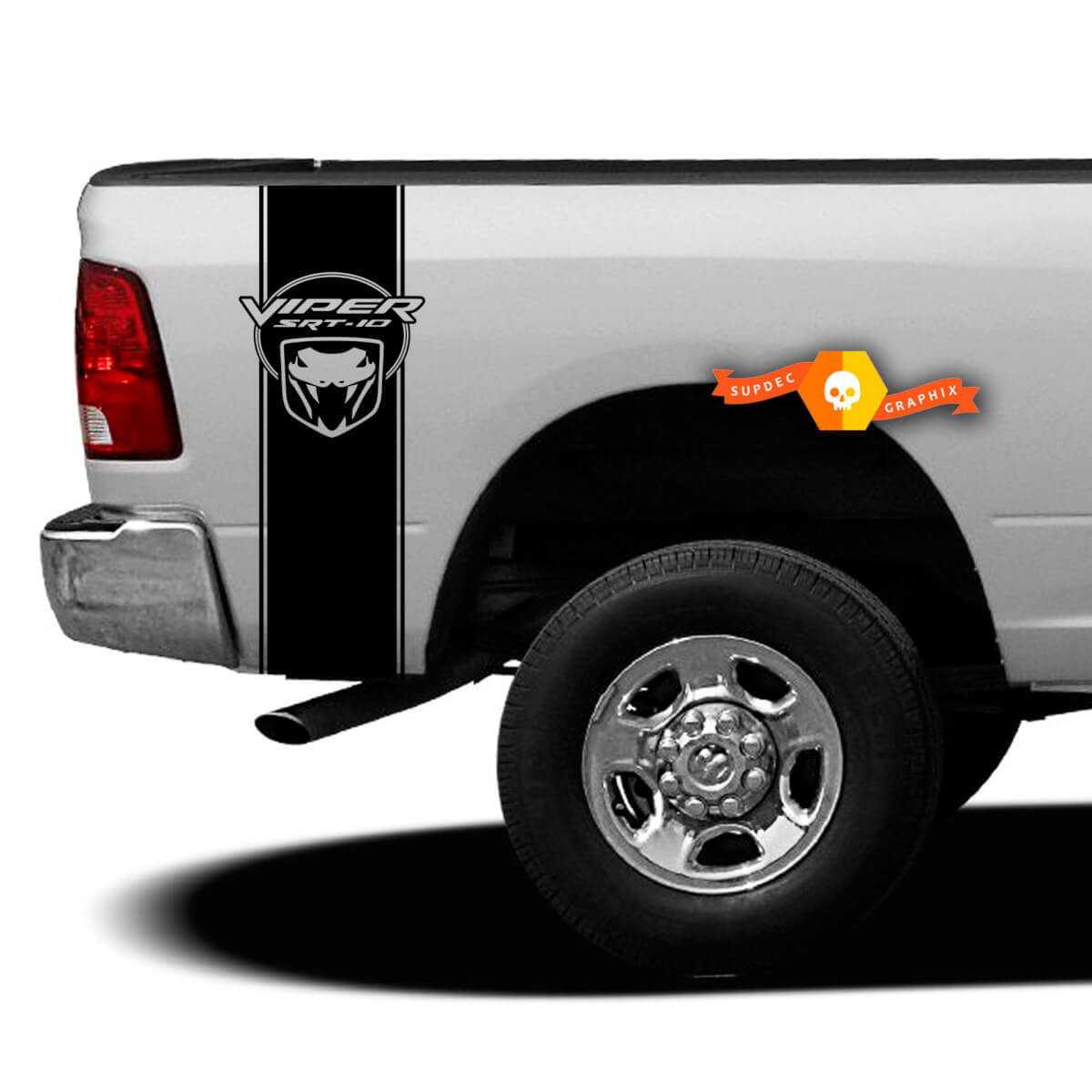 SRT-10 Viper Stil Seitenstreifen Vinyl-Aufkleber Kit für Dodge Ram 2004-2006