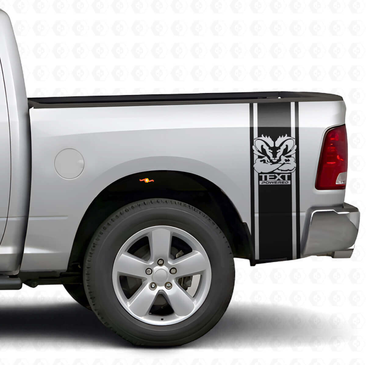 Hemi Stil Heckseitige Benutzerdefinierte Streifen Vinyl Aufkleber Set für Dodge Ram
