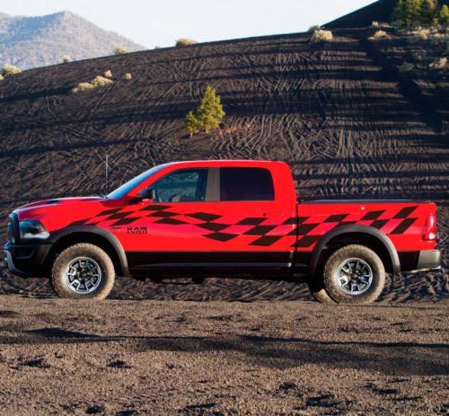 Racing Checkered Flag Grafikstreifen Aufkleber Aufkleber Van Truck Fahrzeug SUV Rebel