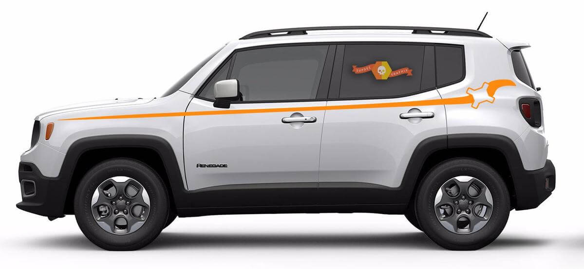 Jeep Renegade Nadelstreifen-Grafik-Vinyl-Aufkleber, seitlicher Camo-Streifen