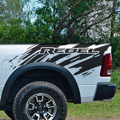 Dodge Ram Rebel Splash Grunge Logo Truck Vinyl Aufkleber Bett Grafik Cast
