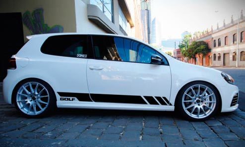 Aufkleber Aufkleber Vinyl Seitentür Streifen für Volkswagen Golf MK6 GTI R Sport Rock