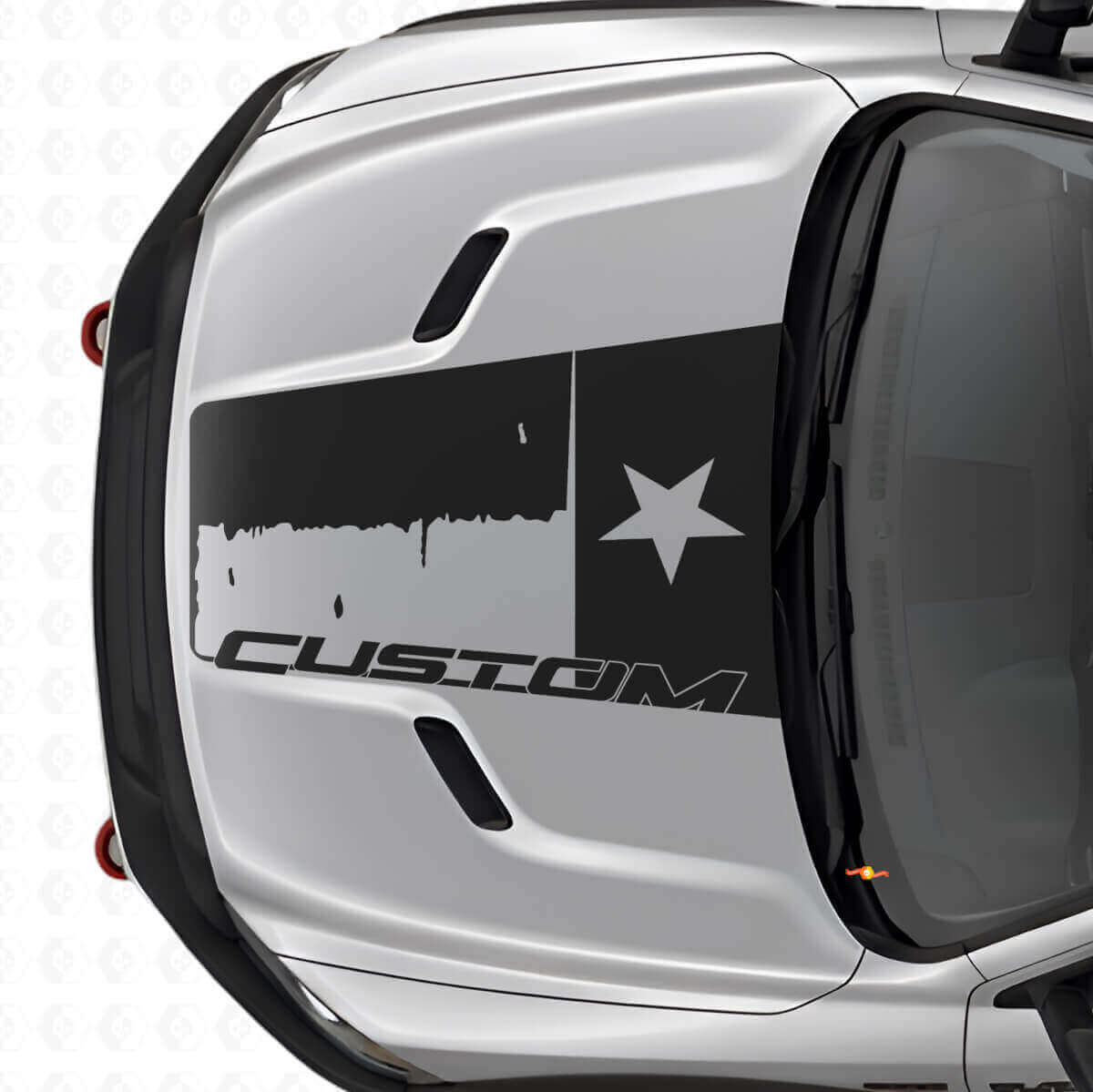 Vintage Custom Texas-Flaggen-Haubenaufkleber aus Vinyl für Dodge Ram 2015-2017