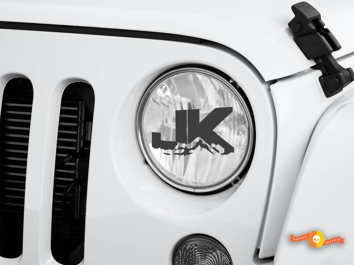 JK Mountain Scheinwerfer Ätzglas Vinylaufkleber für Jeep Wrangler