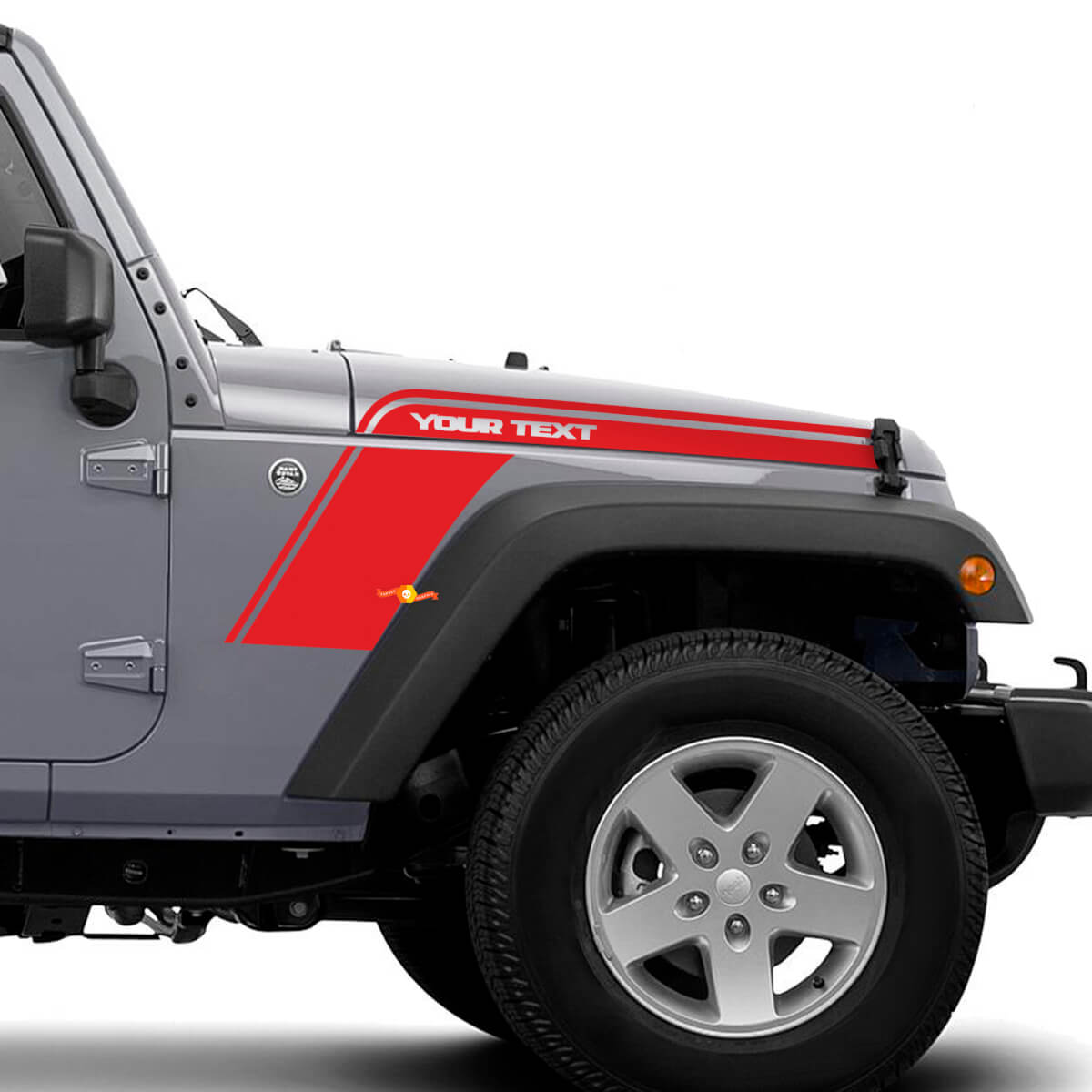 Biegestreifen Motorhaube Kotflügel Vinylgrafik-Kit für Jeep Wrangler