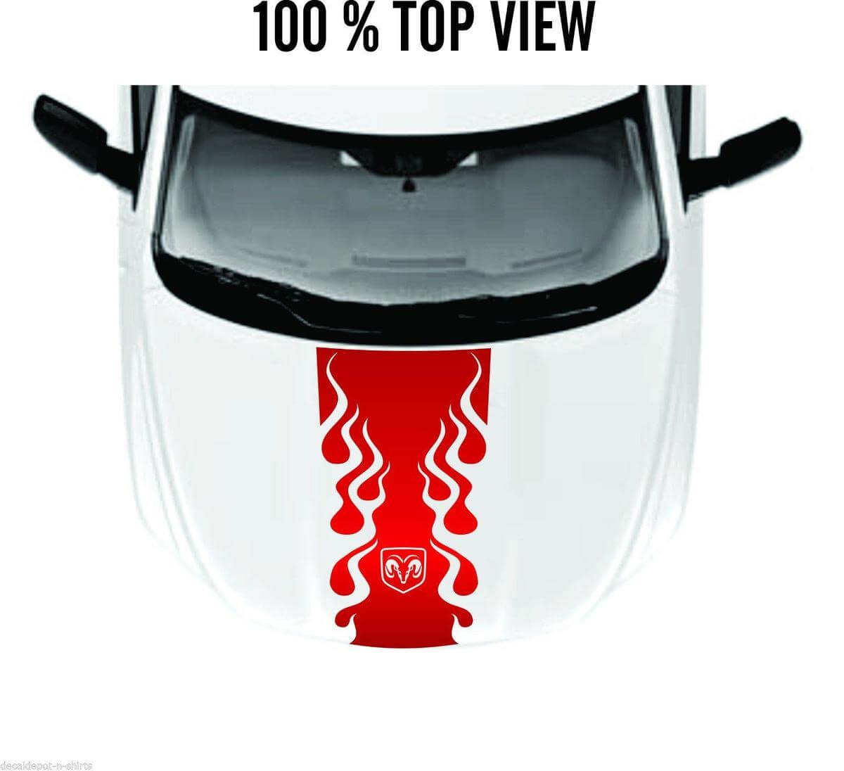 Flammen Motorhauben-Aufkleber Vinyl-Streifen für DODGE Ram 1500, 2500HD, 3500HD Rebel Neu