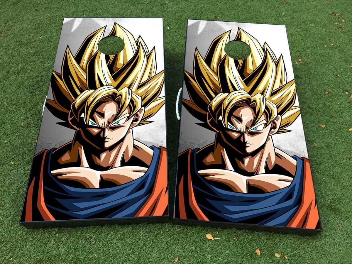Dragon Ball Inspiriertes Anime Cornhole-Brett Vinyl-Folienaufkleber-Set