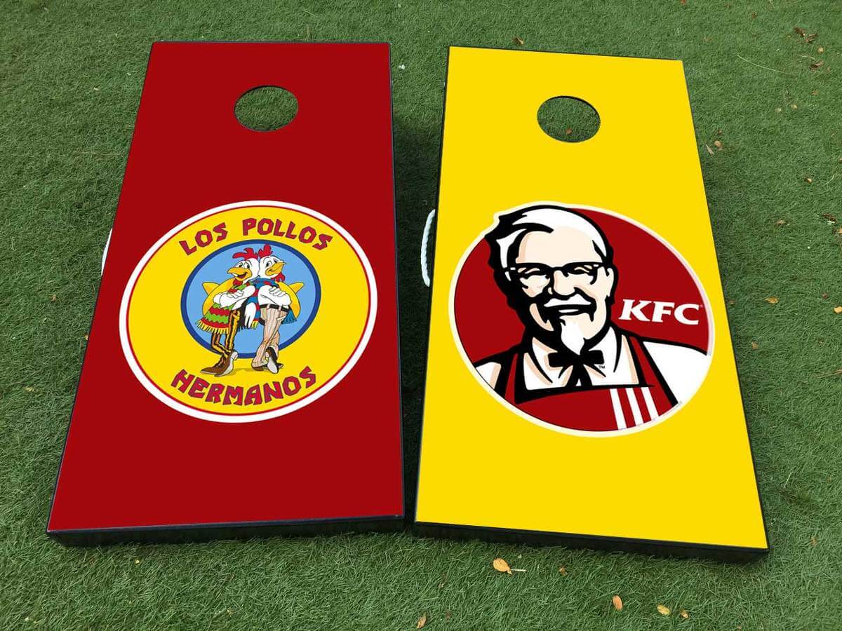 Los Pollos Hermanos und Colonel Style Cornhole Board Aufkleber-Set