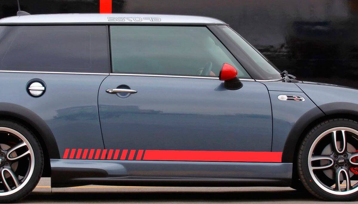 Seitenverkleidungs-Streifen Aufkleber Decals für Mini Cooper Rally Turbo 2000-2015