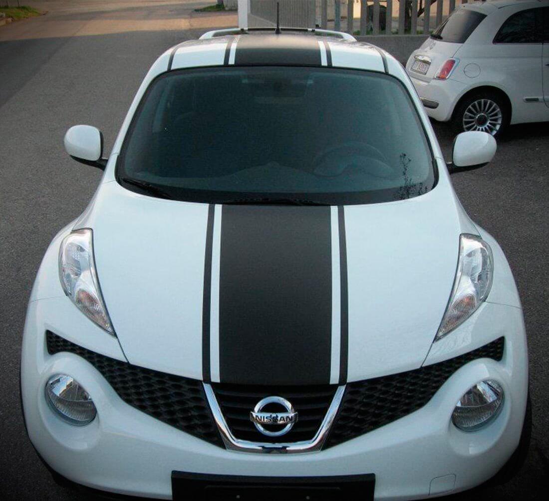 Rennstreifen Motorhaube Dach Kofferraum Vinyl-Aufkleber-Set für Nissan Juke
