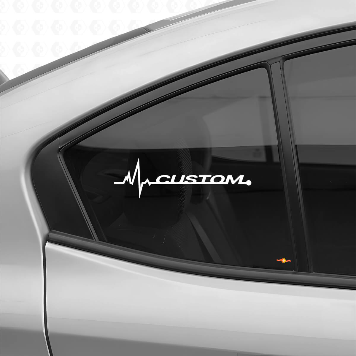 Benutzerdefinierter Text Herzschlag-Stil Fenster Vinyl Aufkleber Set für Subaru Autos