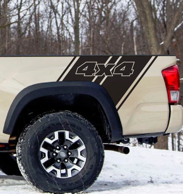 LKW-Bett 4 x 4 Vinyl-Aufkleber Aufkleber Streifen Ford Chevy Dodge Toyota Nissan GM