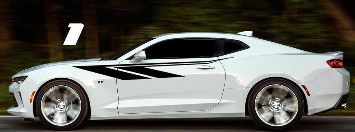 Benutzerdefiniertes Tribal-Seitenstreifen-Vinylaufkleber-Set für Chevrolet Camaro