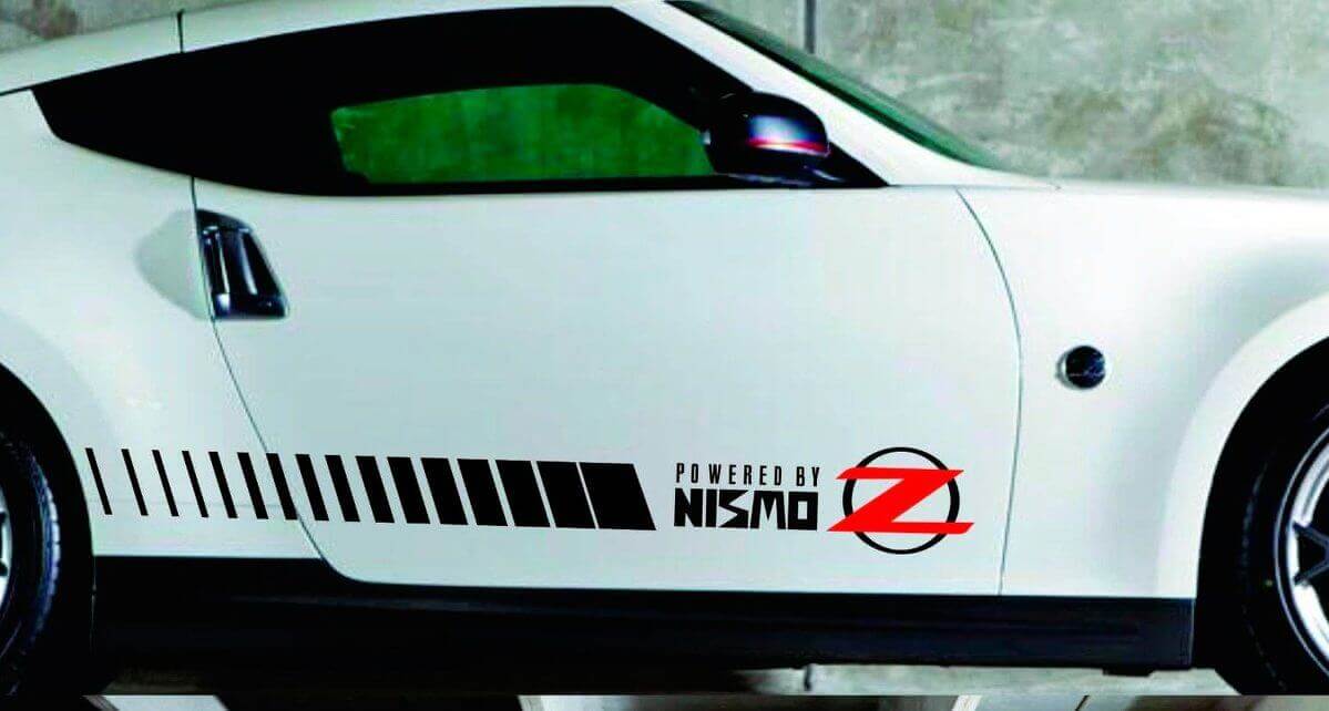 Angetrieben von Nismo Side Strobe Streifen Vinyl-Aufkleber für Nissan Z