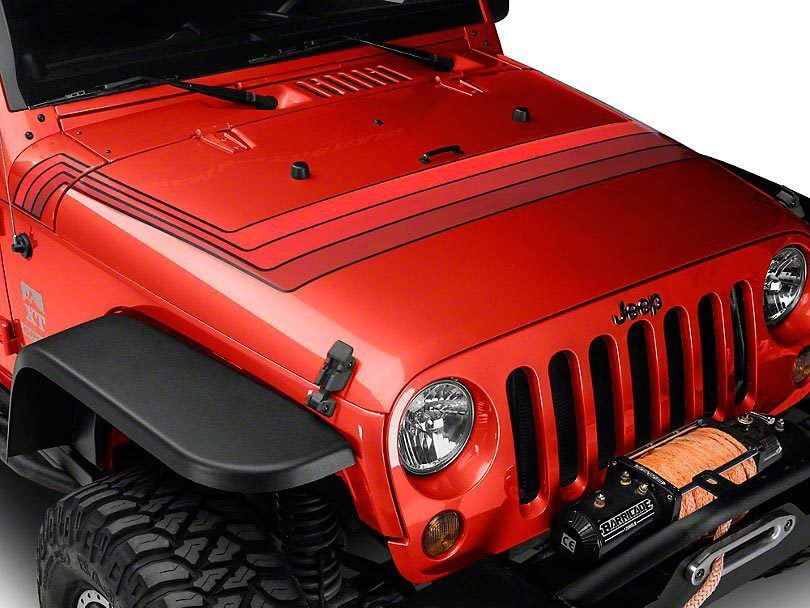 Retro-Stil Motorhauben-Streifen Vinyl-Aufkleber für Jeep Wrangler JK