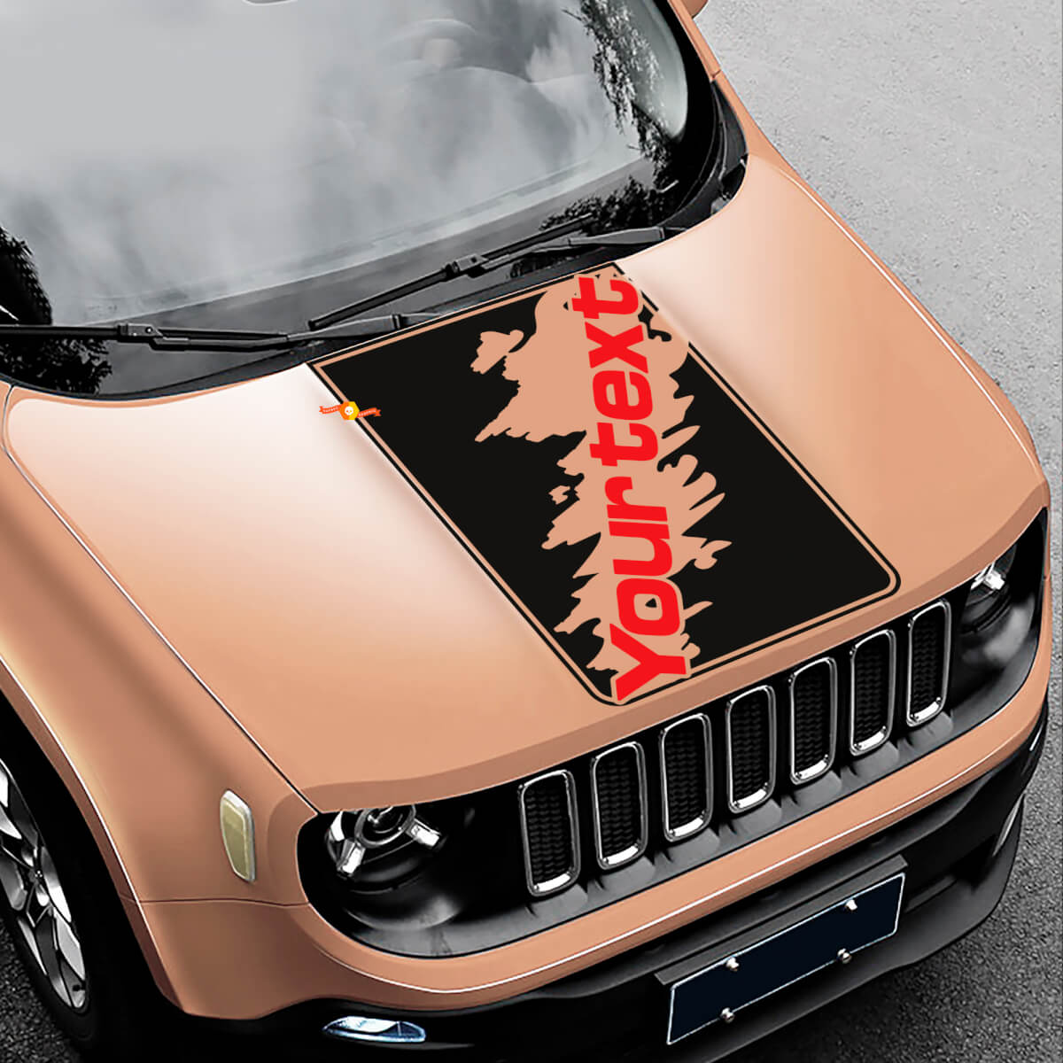 Spritz- und Spritzschutz Motorhauben- und Seitengrafik Vinylaufkleber für Jeep Renegade