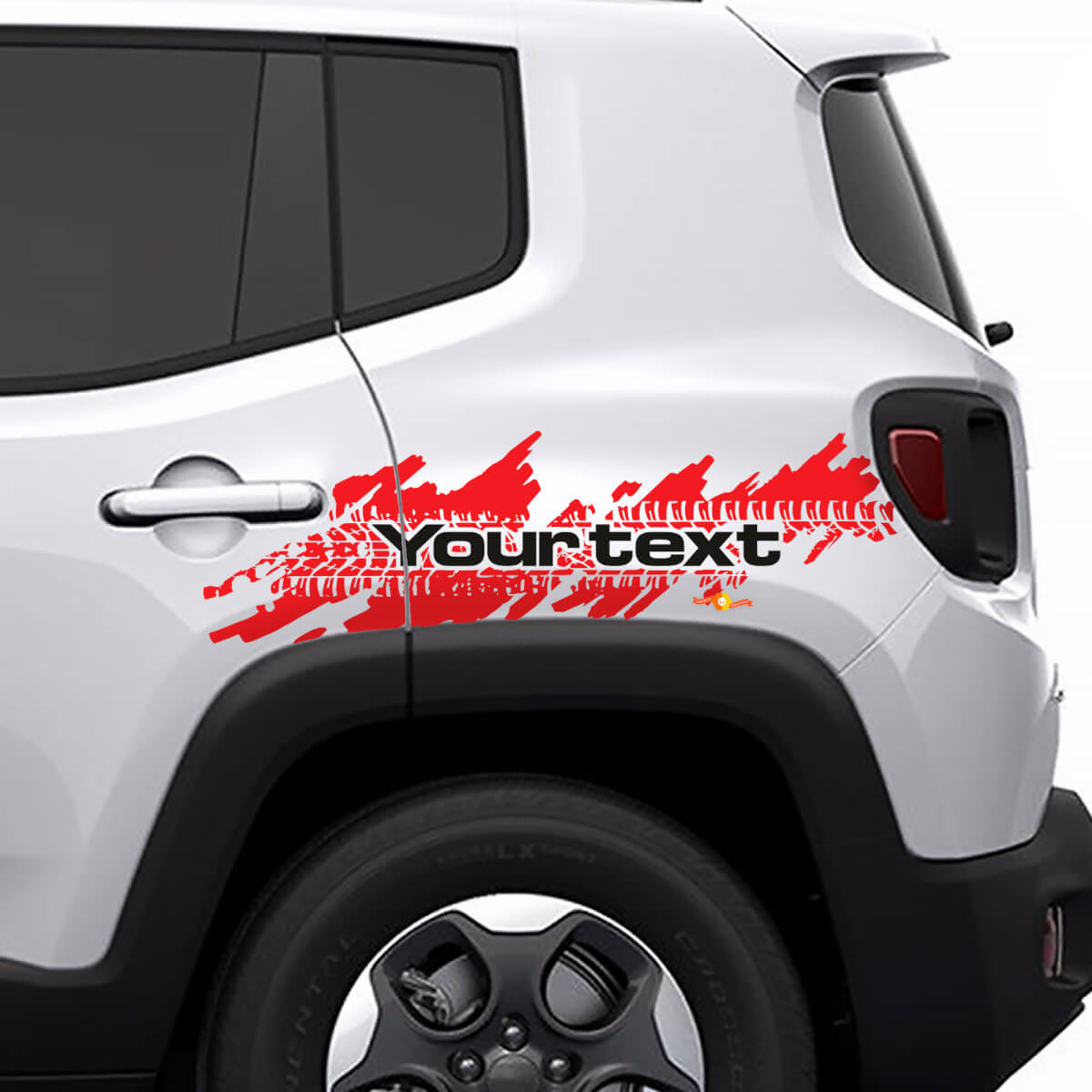 Abgegriffener Reifen Spritzschutz Heckseiten-Grafik Vinyl-Aufkleber für Jeep Renegade