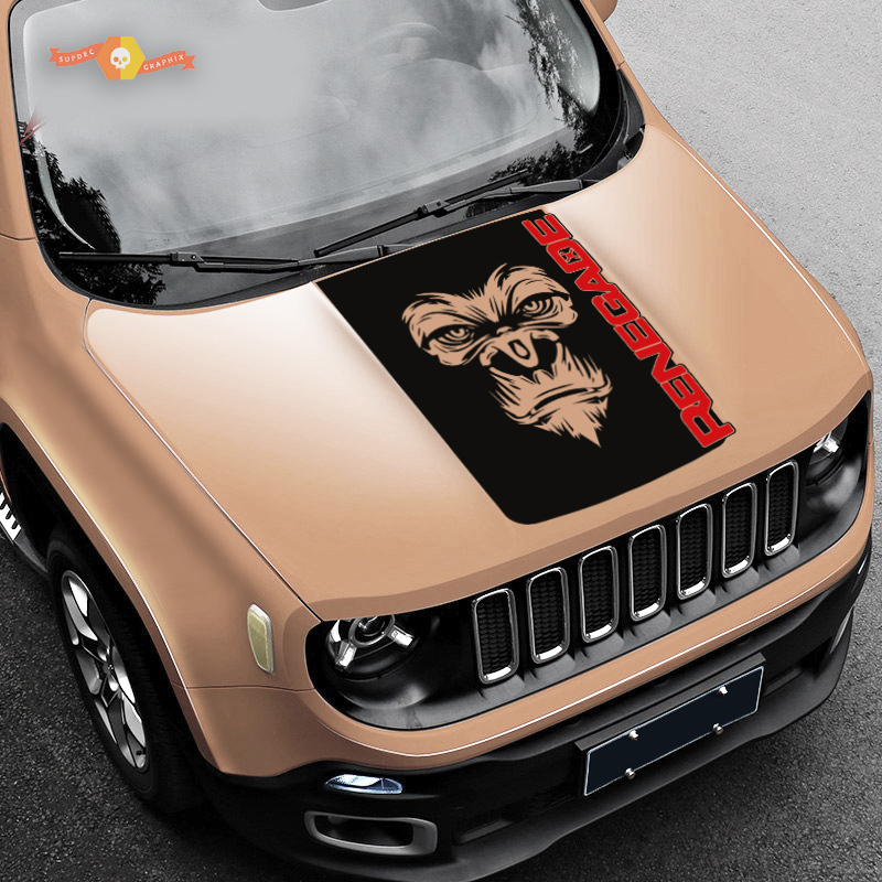 2 Farbe Haube Jeep Renegade Yeti Bigfoot Sasquatch Logo Grafik Vinyl Aufkleber SUV
