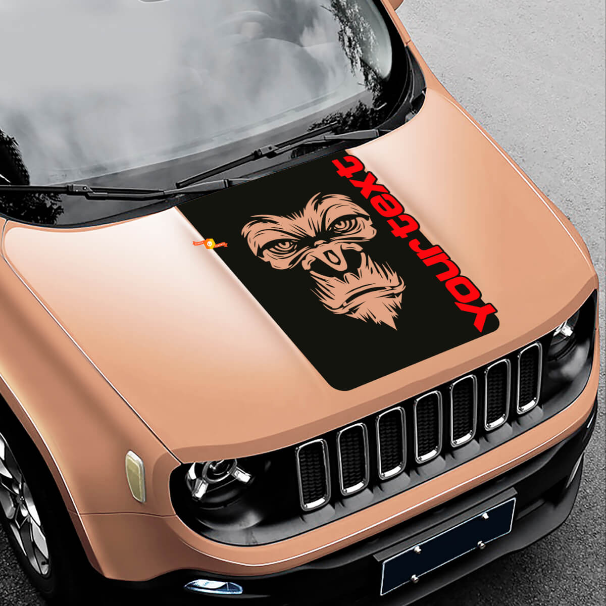 Yeti Bigfoot Sasquatch Logo Grafik Motorhauben Vinyl Aufkleber Decal für Jeep Renegade