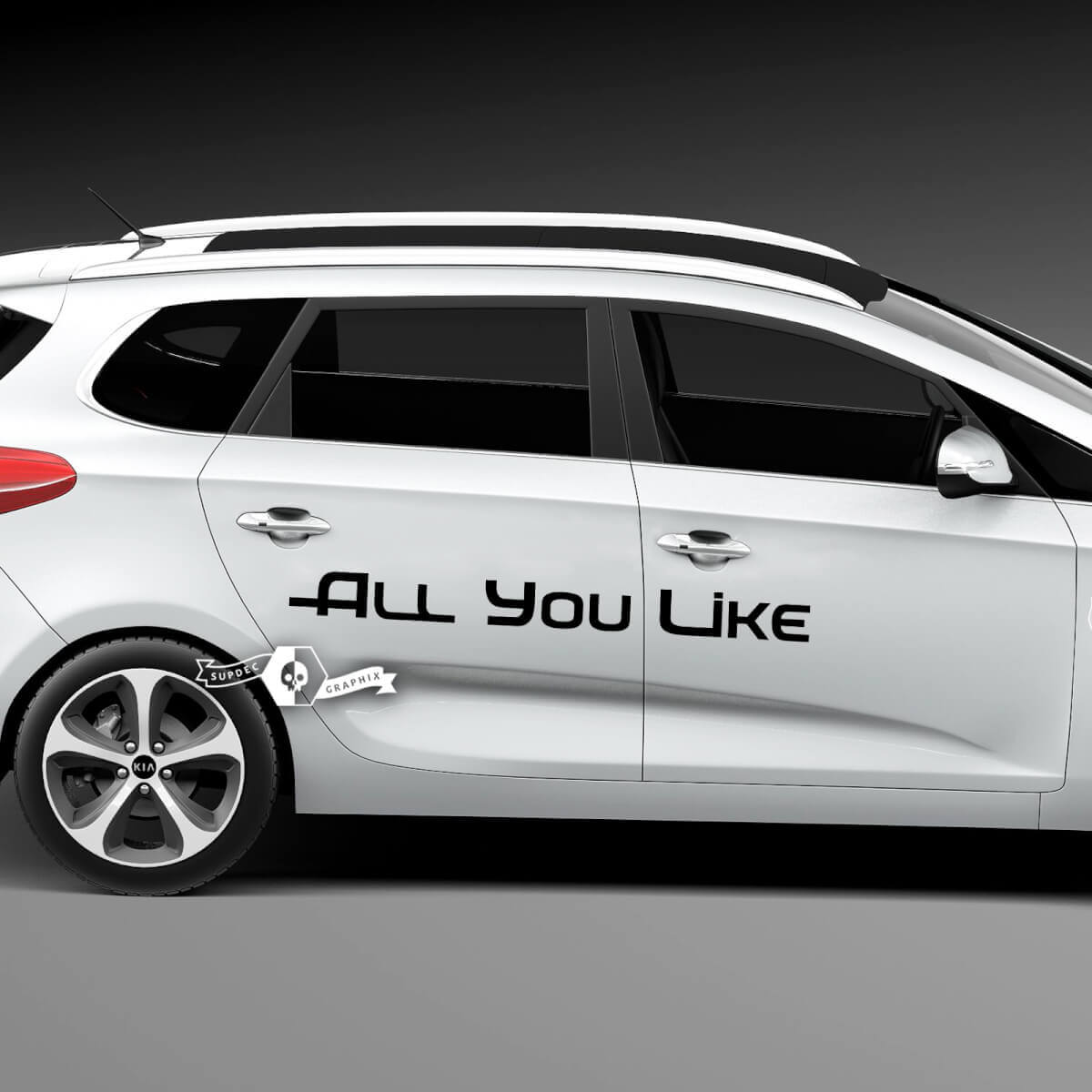 Paar Türen Schriftzug All You Like Emblem Logo Vinyl Aufkleber Aufkleber
