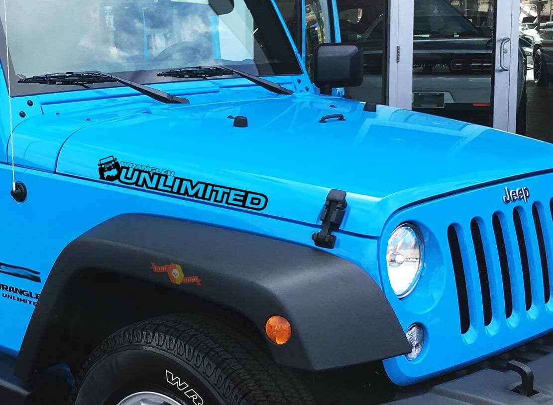 Benutzerdefinierte Schriftzüge Unbegrenzte Jeep Offroad Motorhauben Vinylaufkleber Decal Grafik für Jeep Wrangler Unlimited