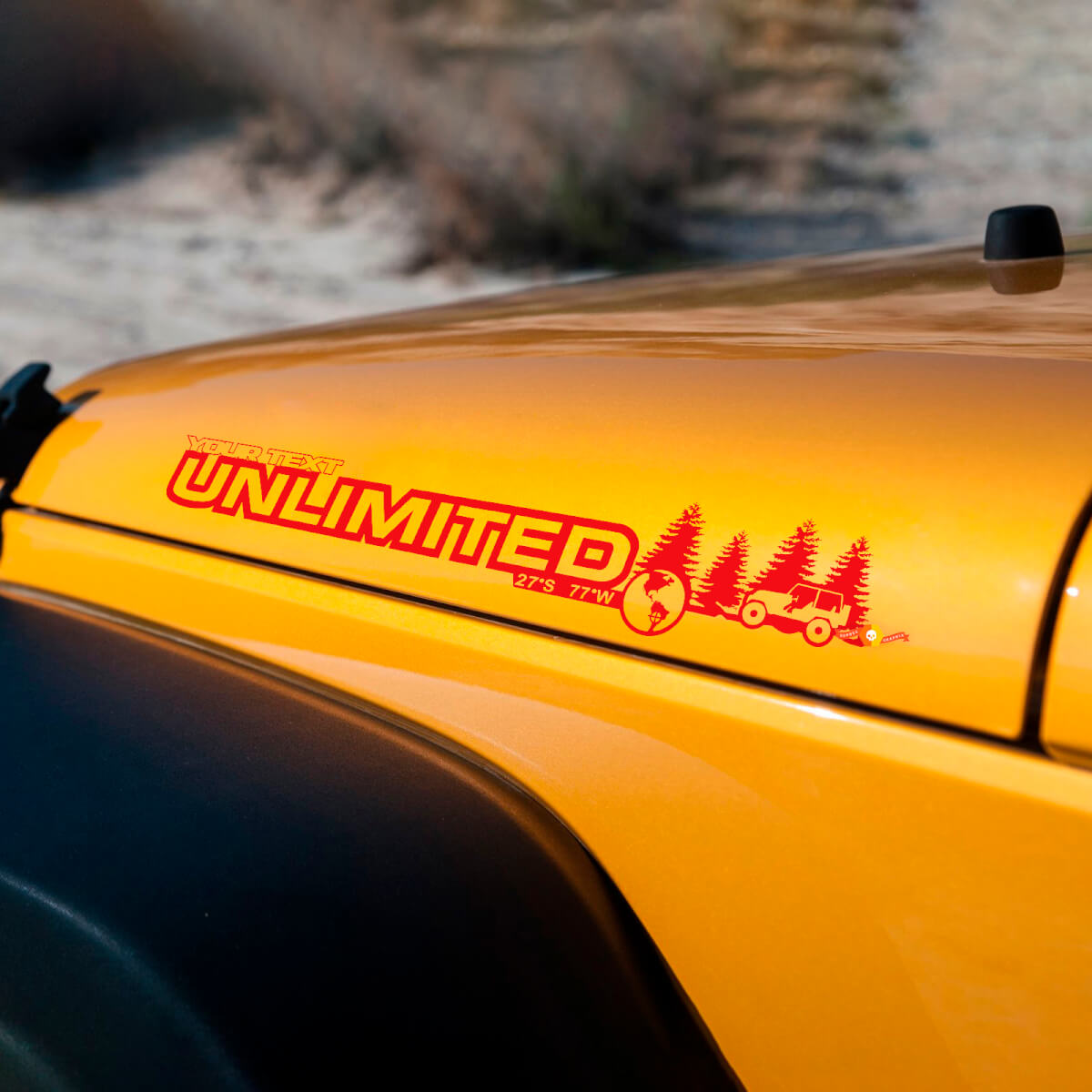 Forest Off Road Stil Unlimited Vinyl Motorhaubenaufkleber Decals für Jeep Wrangler