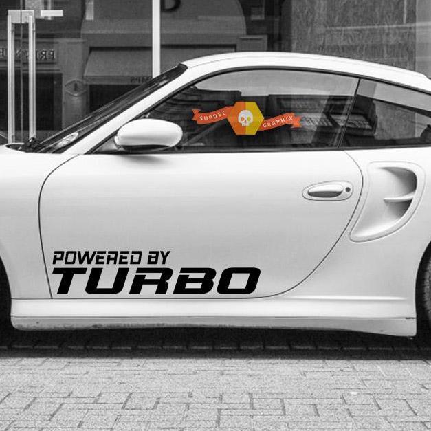 Angetrieben von Turbo Seitentür Vinyl Aufkleber für Porsche 911