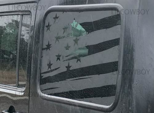 JKU Seitenfenster Distressed USA Flag Vinyl Aufkleber Aufkleber Jeep Wrangler