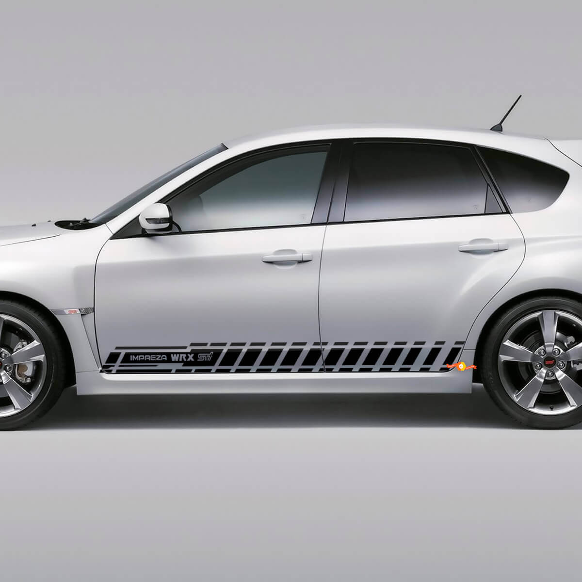 Seitlicher Streifen Vinyl-Aufkleber Satz für Subaru Impreza Hatchback WRX STI 2007-2012