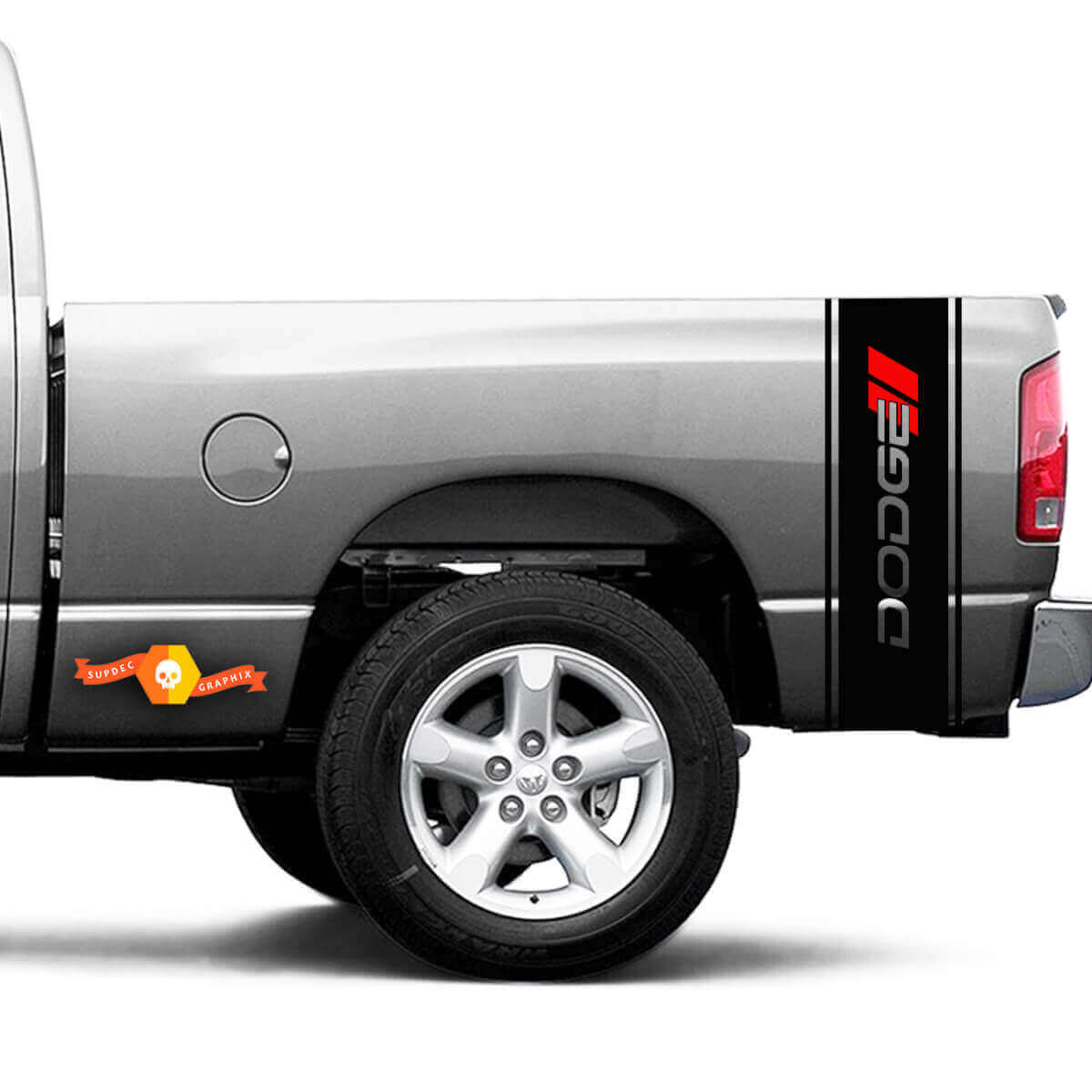 Branded Heckseitliche Streifen Vinyl-Aufkleberset für Dodge Ram 1500-3500