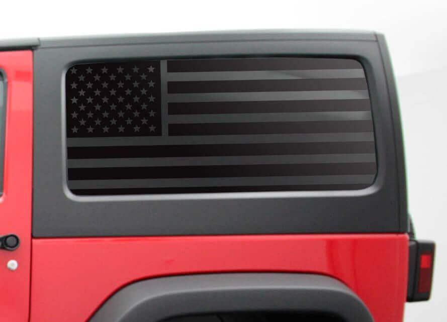 USA-Flaggen-Hartdach-Seitenscheiben-Aufkleberset für Jeep Wrangler JK 2-Türer