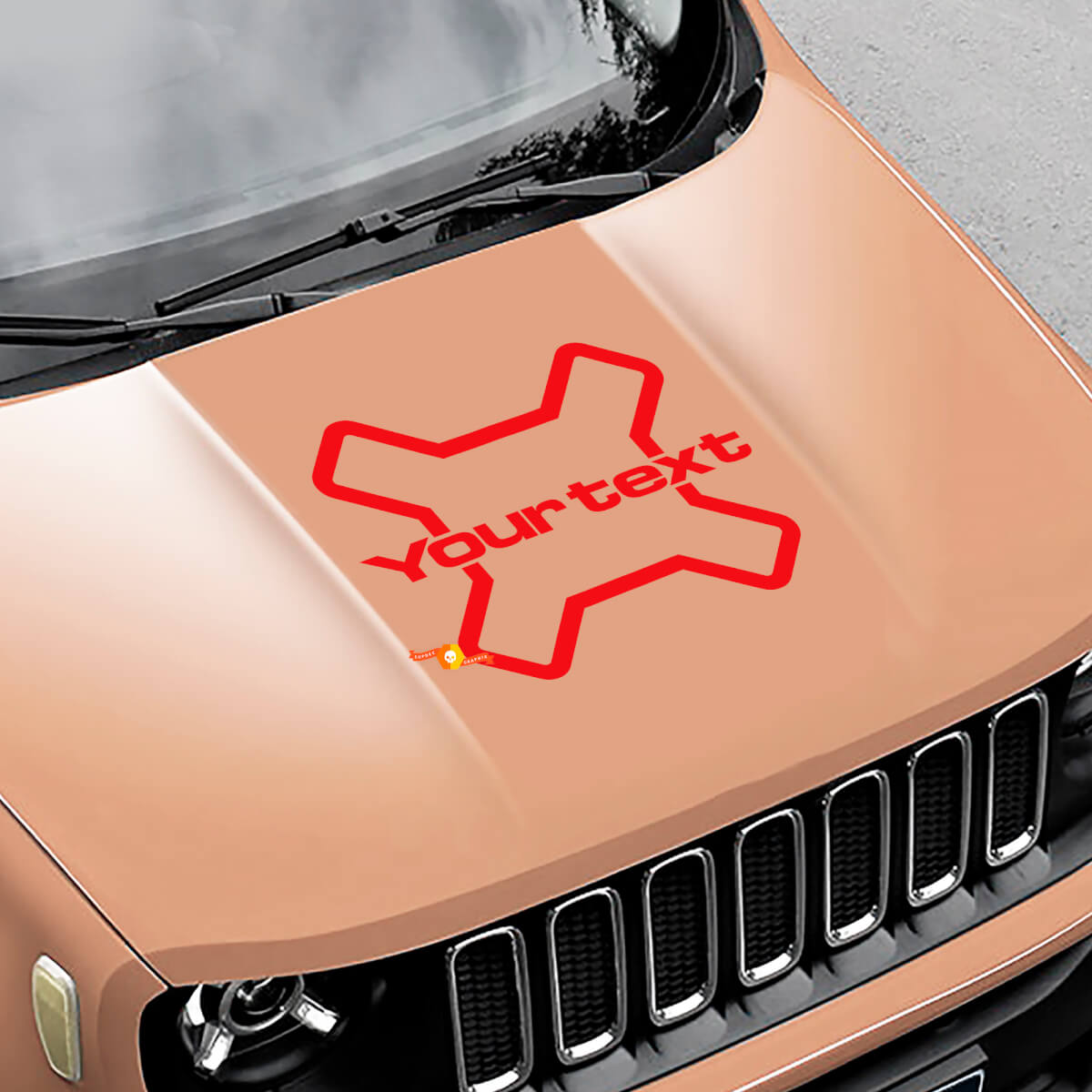 Logo Vinyl Grafikaufkleber Haube Seite Tarnung für Jeep Renegade