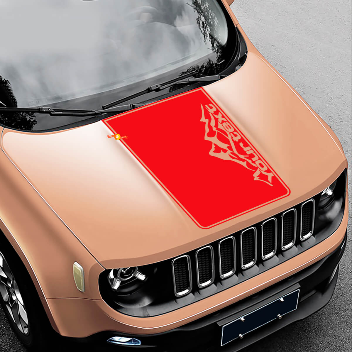 Mountain Graphic Schriftzug Motorhauben Vinylaufkleber für Jeep Renegade