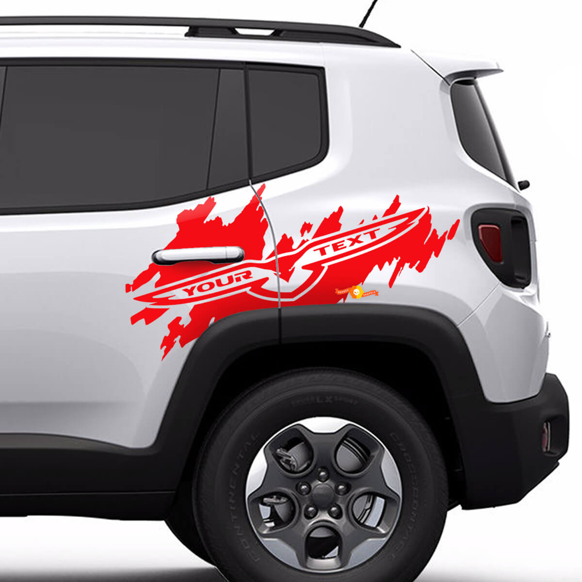 Trailhawk Seitenspritzer-Logo Grafik Hecktür Seiten-Vinylaufkleber Decal für Jeep Renegade Cherokee
