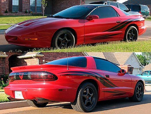 Tribal Wave Style Seitenstreifen Vinyl Aufkleber Set für Pontiac Firebird Trans Am