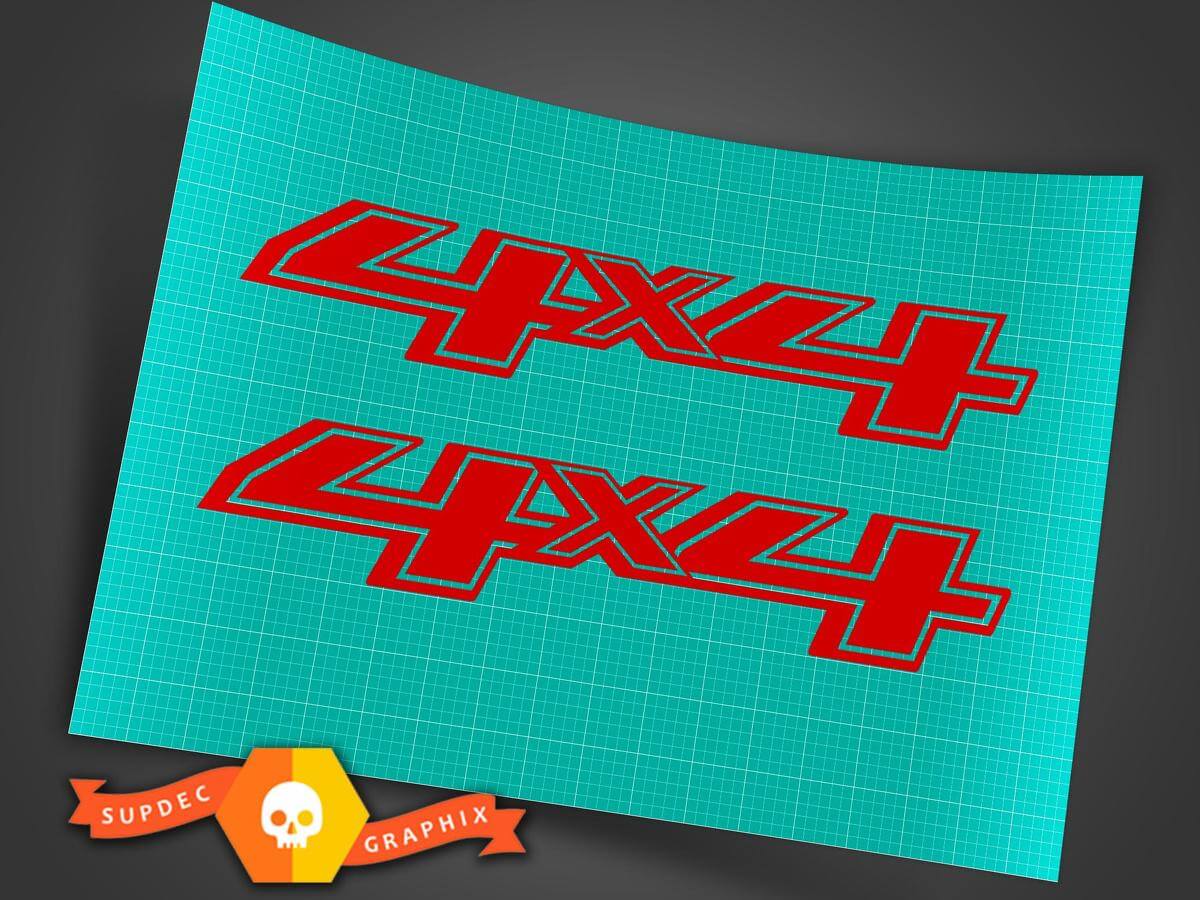Rotes 4x4 4WD Logo Vinyl-Aufkleber für Musclecar Truck