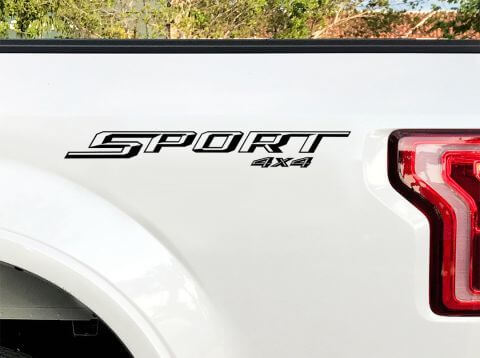 Sport 4x4 Seitendekor Satz Vinyl 2 für Ford F-150 2015 2016
