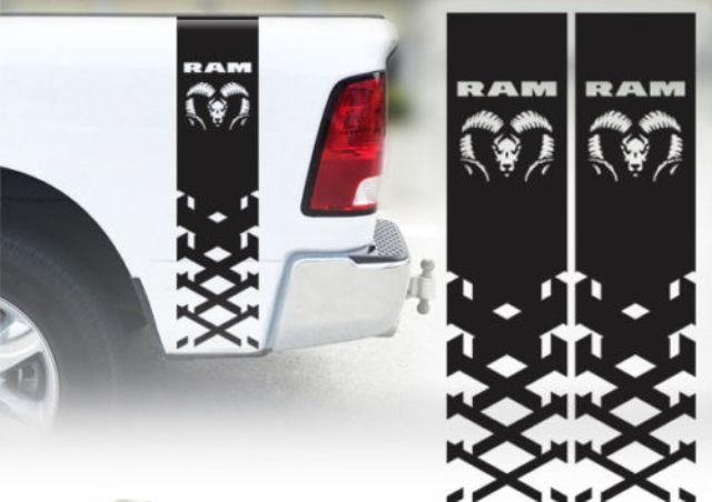 Dodge Ram 1500 2500 3500 Hemi 4x4 Aufkleber LKW-Ladefläche Streifen Vinyl Aufkleber Racing 1b