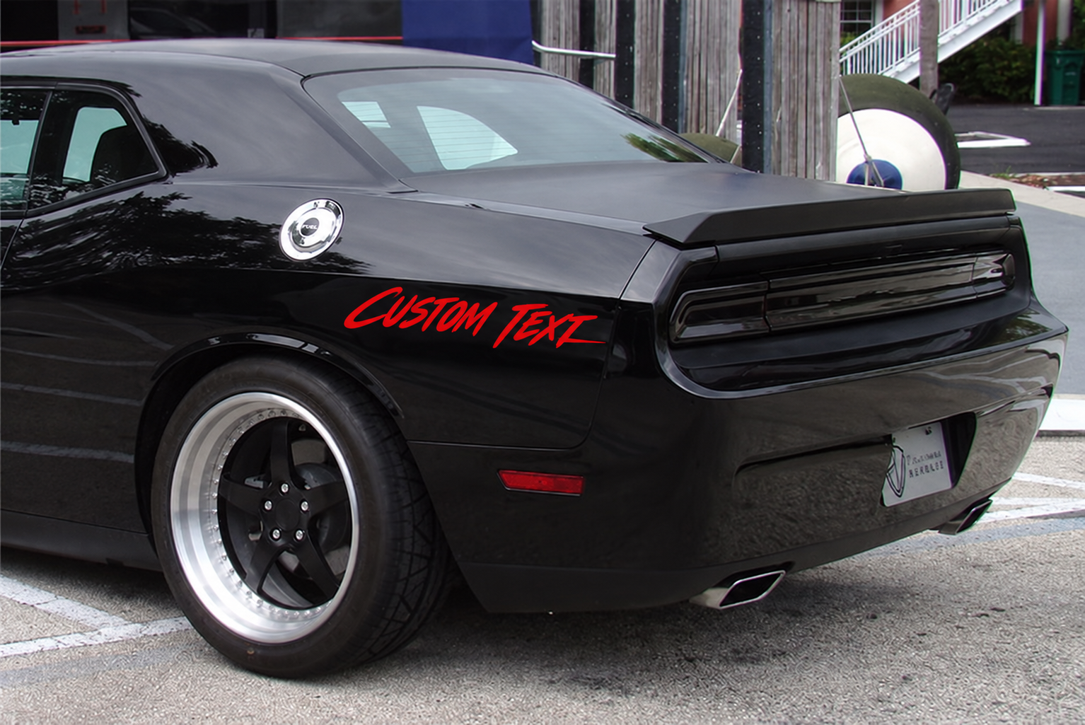 KUNDENTEXT Schriftzug Heckkotflügel Vinyl-Aufkleber für Dodge Challenger