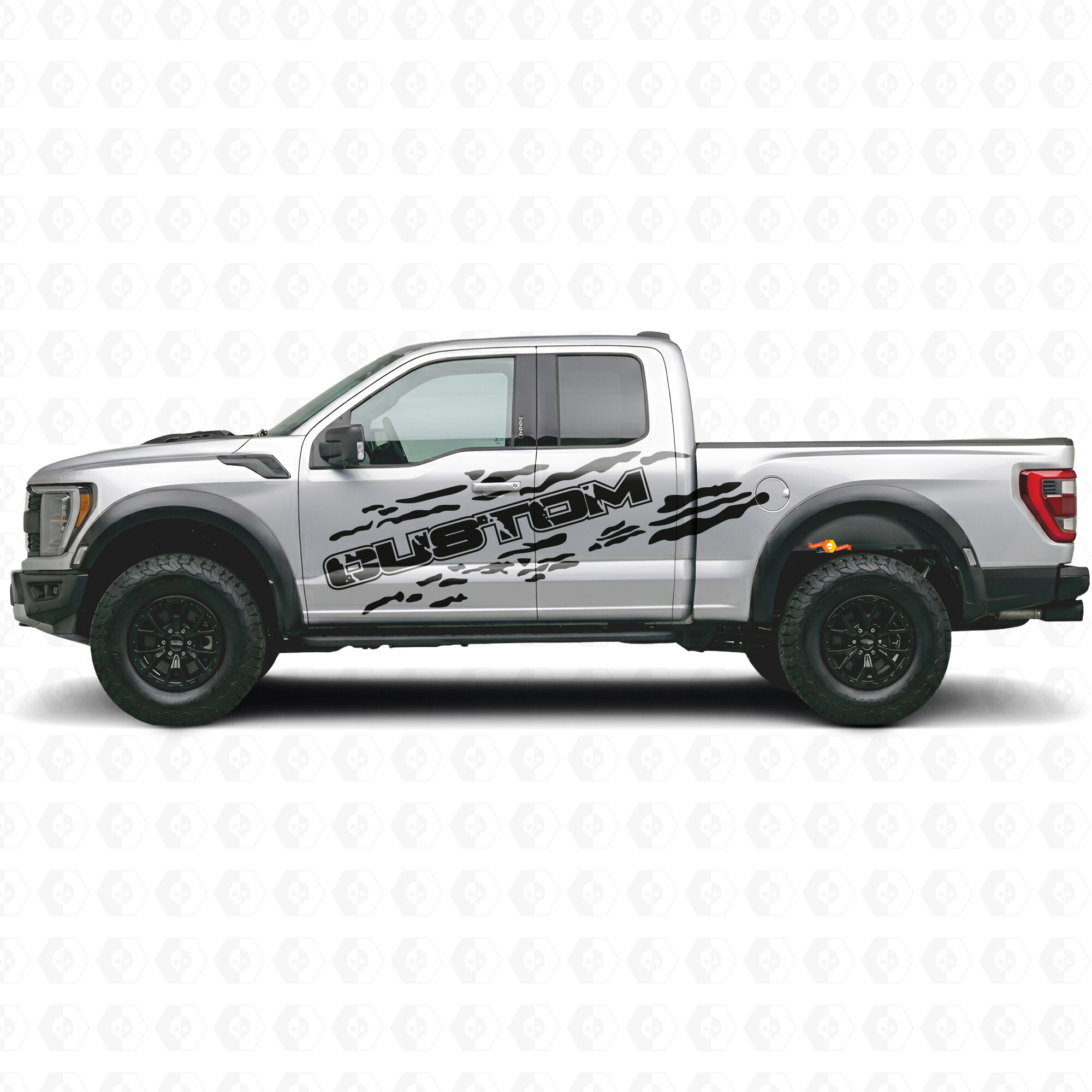 Individuelle Beschriftung mit Schlamm-Spritzseite Vinyl-Aufkleber-Set für Musclecar Truck Power Truck 2010-17