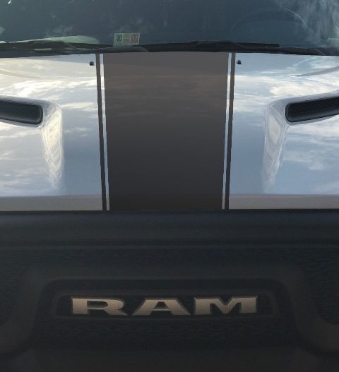 Dodge Ram Rebel Hemi 5.7 L Vinyl-Aufkleber, Aufkleber, Motorhaube, durchgehender Streifen, Werksstil