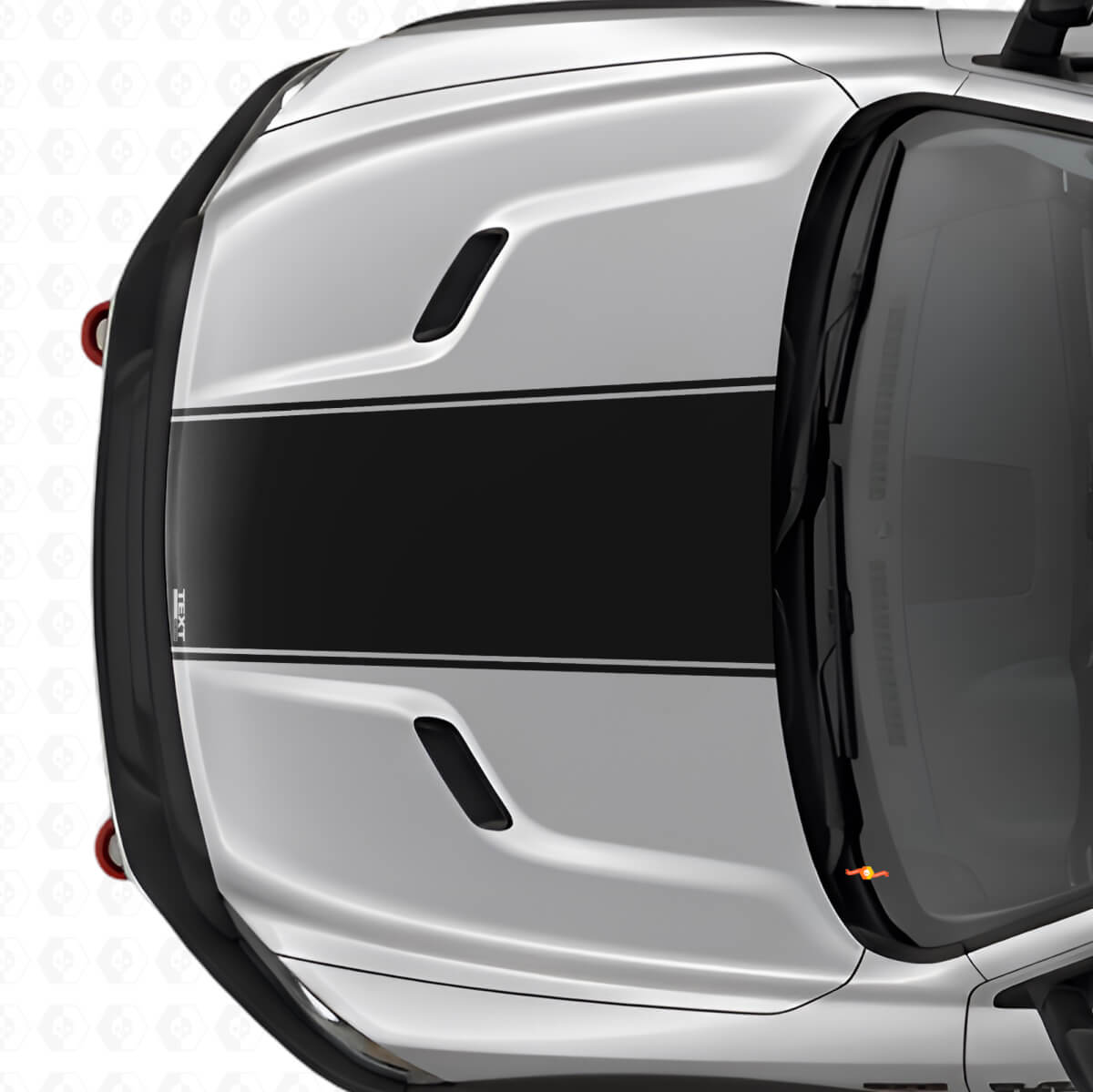 Individuelle schwarze Center-Haubenstreifen-Vinylfolie für Dodge Ram