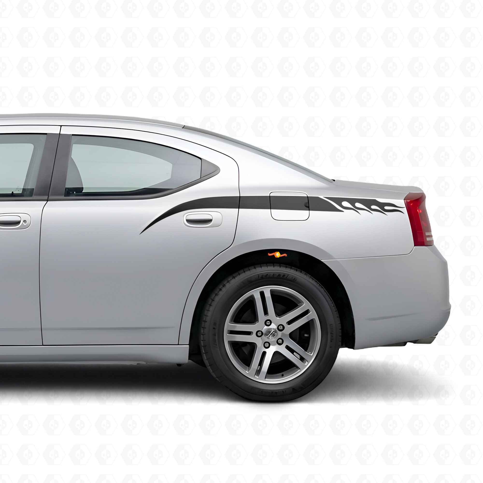 Flammen-Streifen Seiten Vinyl Aufkleber für Dodge Charger 2006-2010