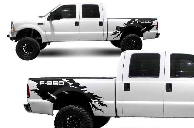 FORD F-250 (1999-2006) CUSTOM VINYL Sticker Decal WRAP KIT – 250 TORN
