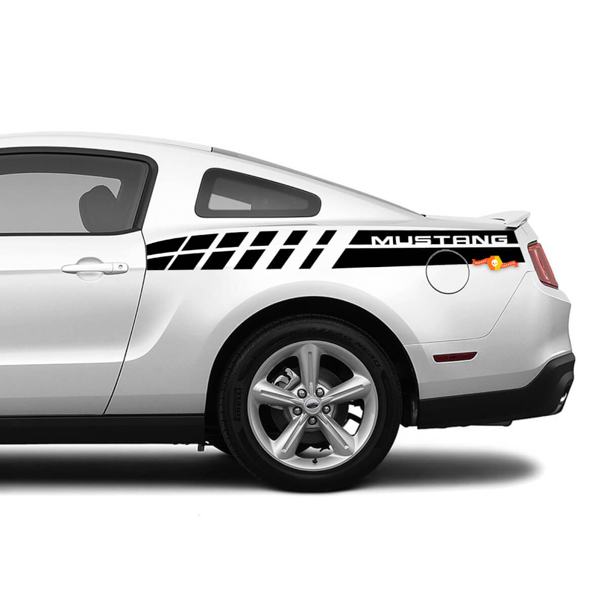 Ford Mustang (2010–2020) individuelles Vinyl-Aufkleber-Wrap-Set – Mustang-Heck-Doppelstreifen
